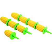 KUHN RIKON Corn Holders 8 Piece Set Juego de Soportes para maíz- Color Amarillo-Verde- 1.5 x 2 x 17.5 cm- 2 Pack